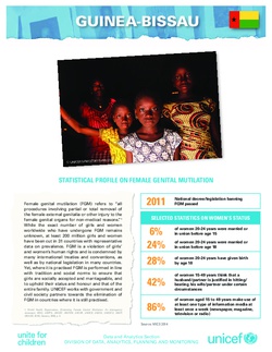 UNICEF Profile: FGM in Guinea Bissau (January 2020)